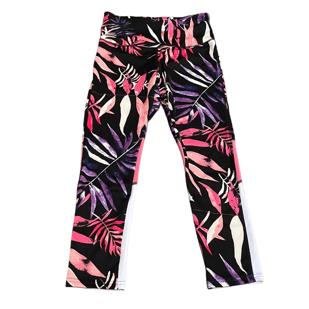 TKO Leggings Technical Knockout Whatever It Takes High Waisted Tropical Print LG